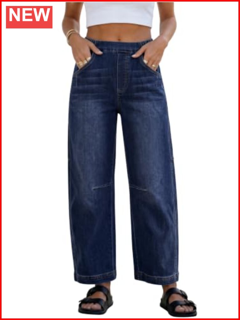 Wide Leg Barrel Jeans High Waist Baggy Denim Pants
